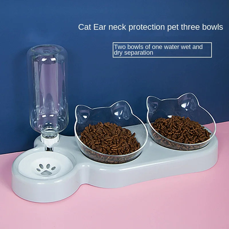 5K Pet SuppliesElevated Bowls For Cats And DogsDurable Double Cat And Dog Bowl FeedersElevated Cat Feeding And Drinking Supplies
