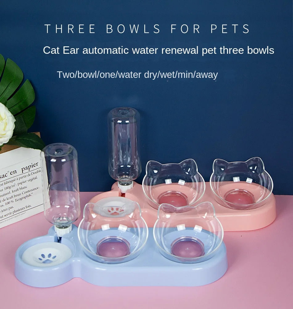 5K Pet SuppliesElevated Bowls For Cats And DogsDurable Double Cat And Dog Bowl FeedersElevated Cat Feeding And Drinking Supplies